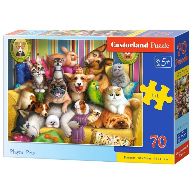 Puzzle 70 elementów playful pets