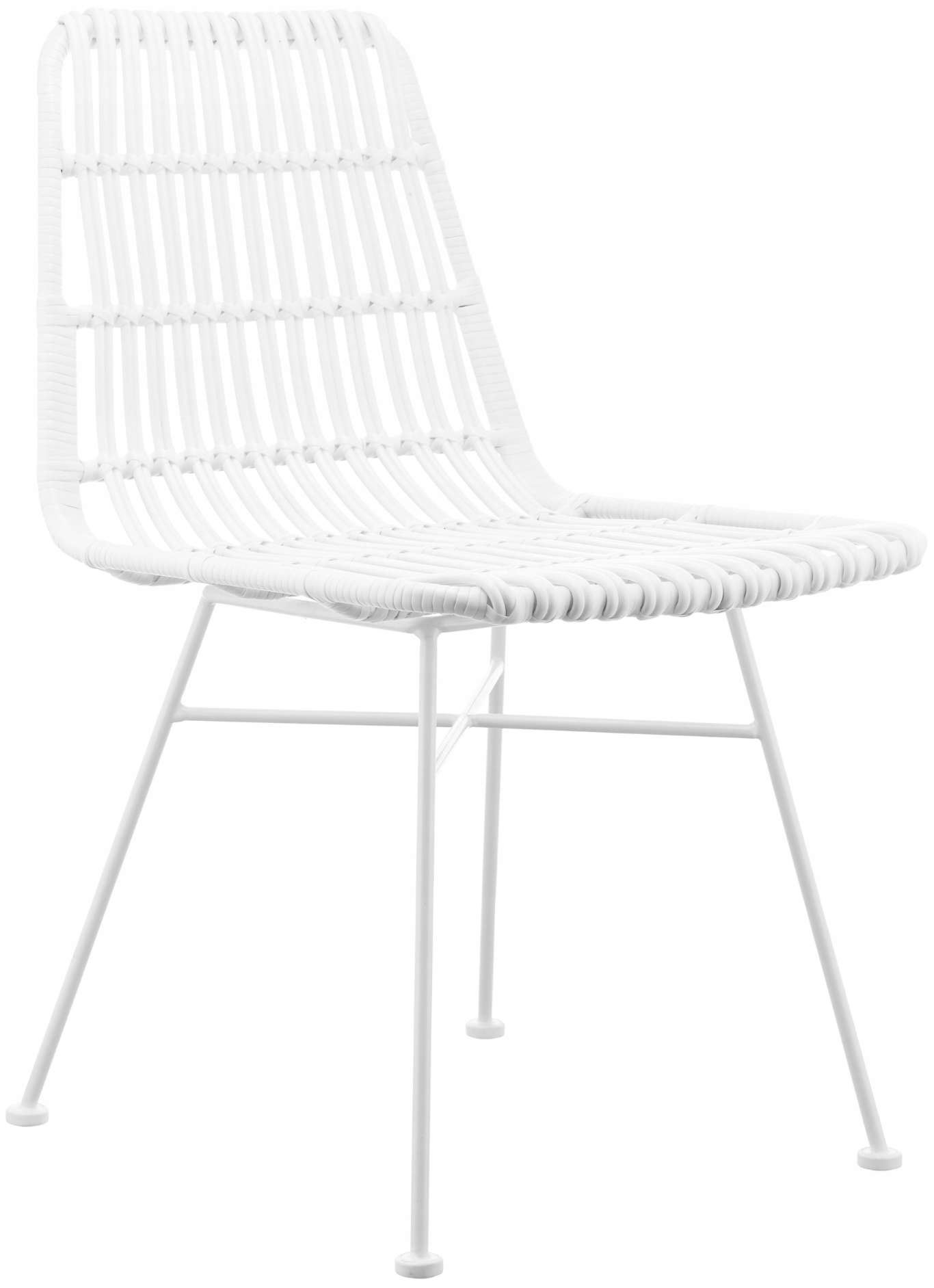 Krzesło z polirattanu Costa, 2 szt. białe