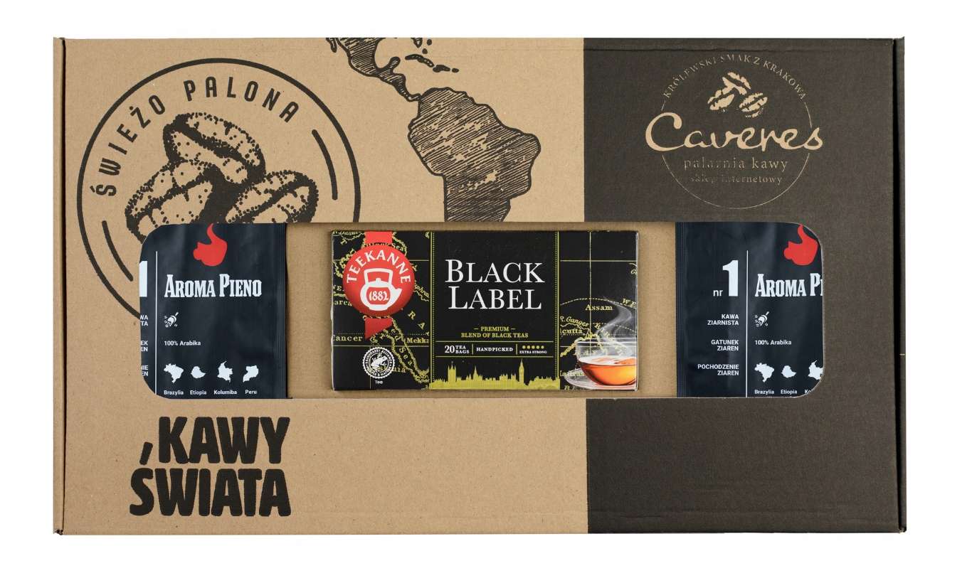 Zestaw Caveres: Aroma Pieno + Teekanne Black 2x250g + 20szt