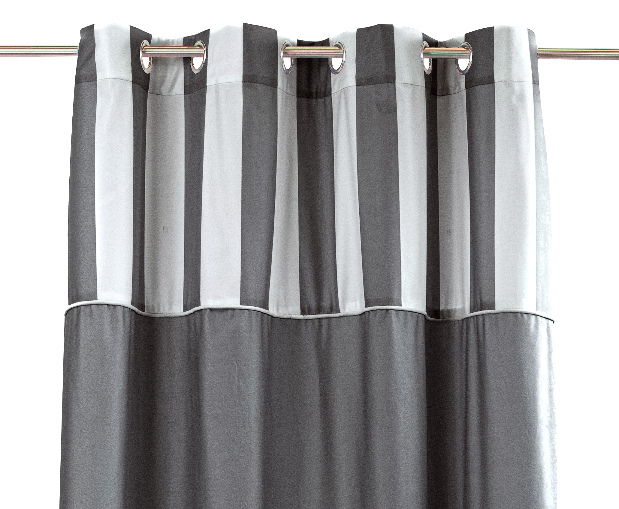 Zasłona welwetowa CHIC STRIPE 140x270 na przelotkach szara