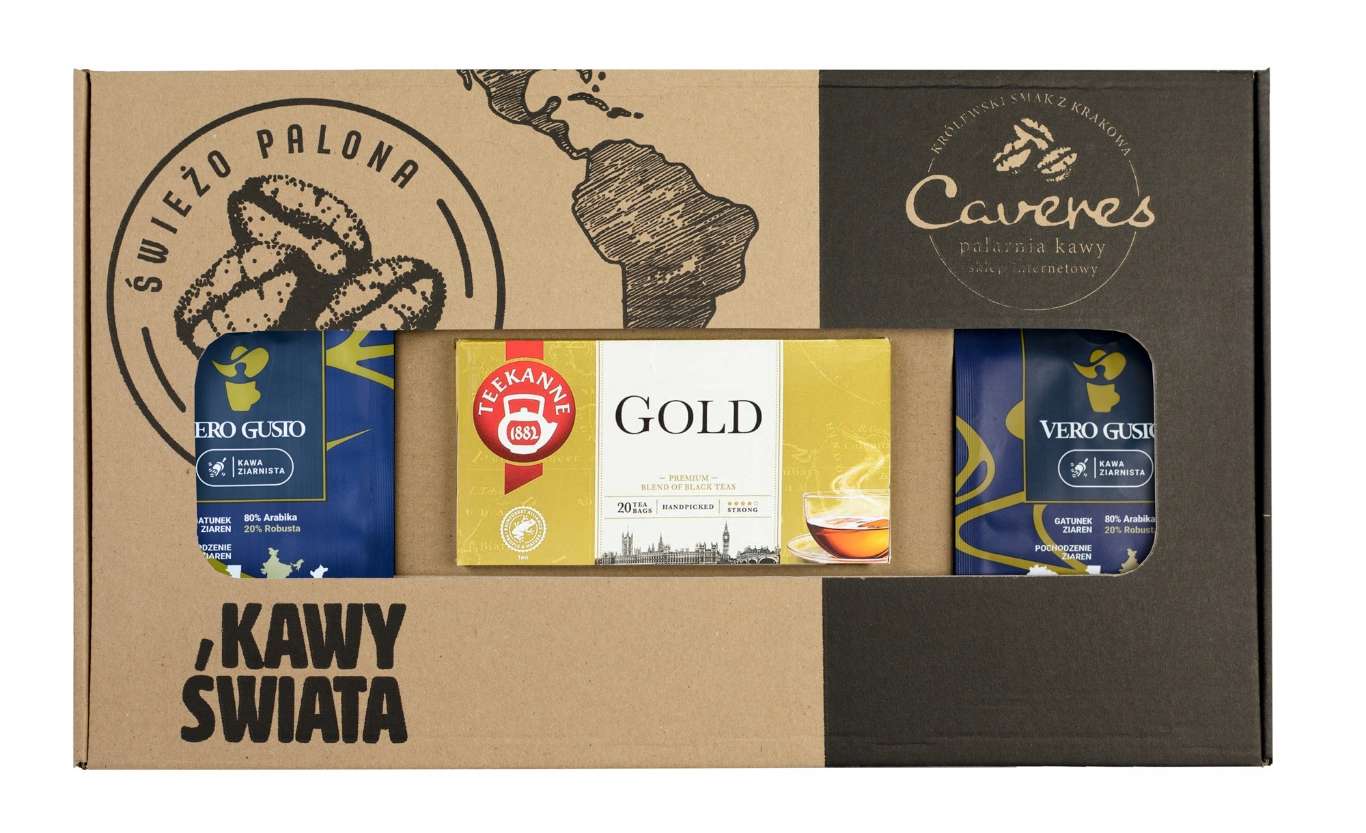 Zestaw Caveres: Vero Gusto + Teekanne Gold - 2x250g + 20szt
