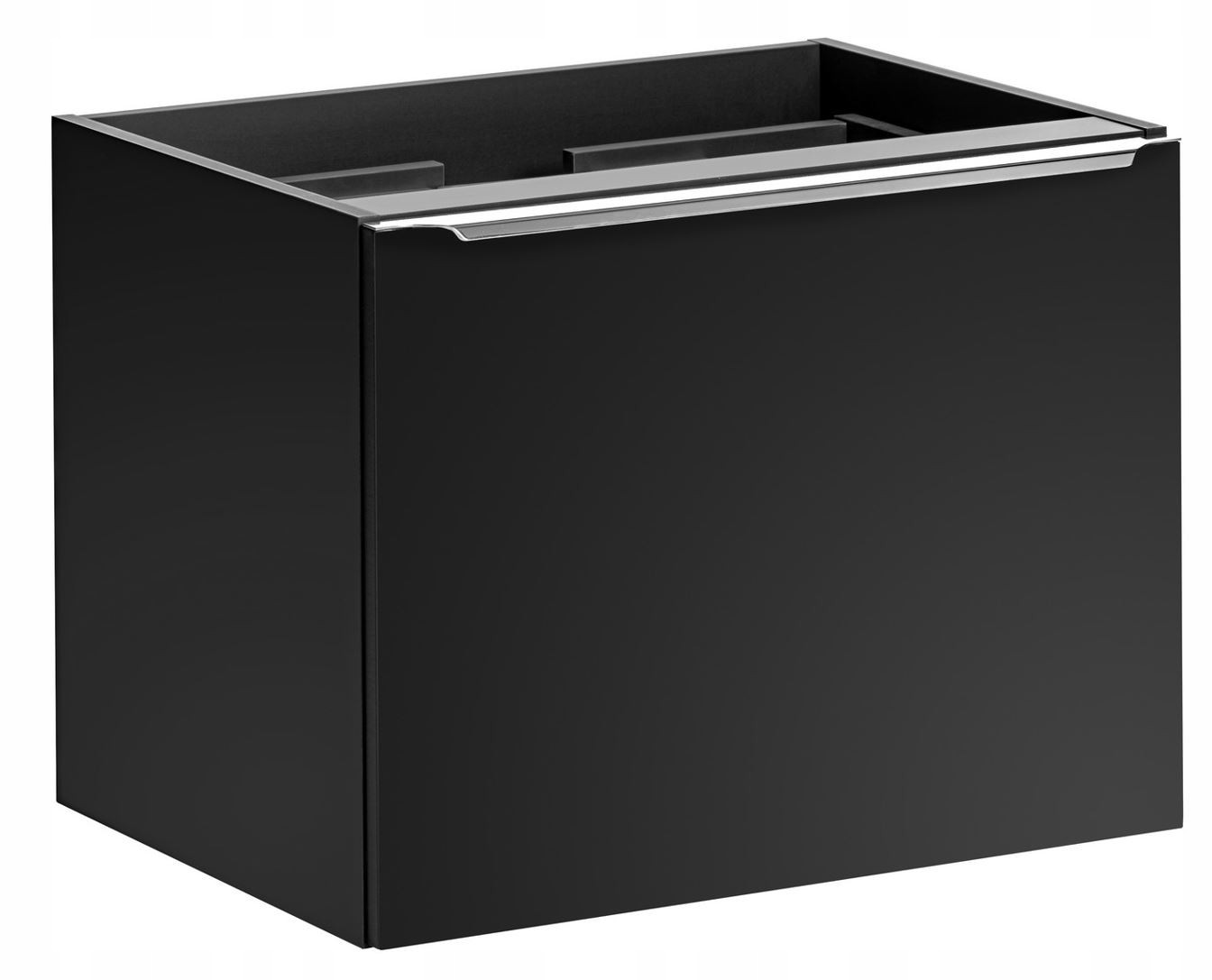 CZARNA Szafka pod Umywalkę 60 cm Wisząca z ORGANIZEREM 2 Szuflady