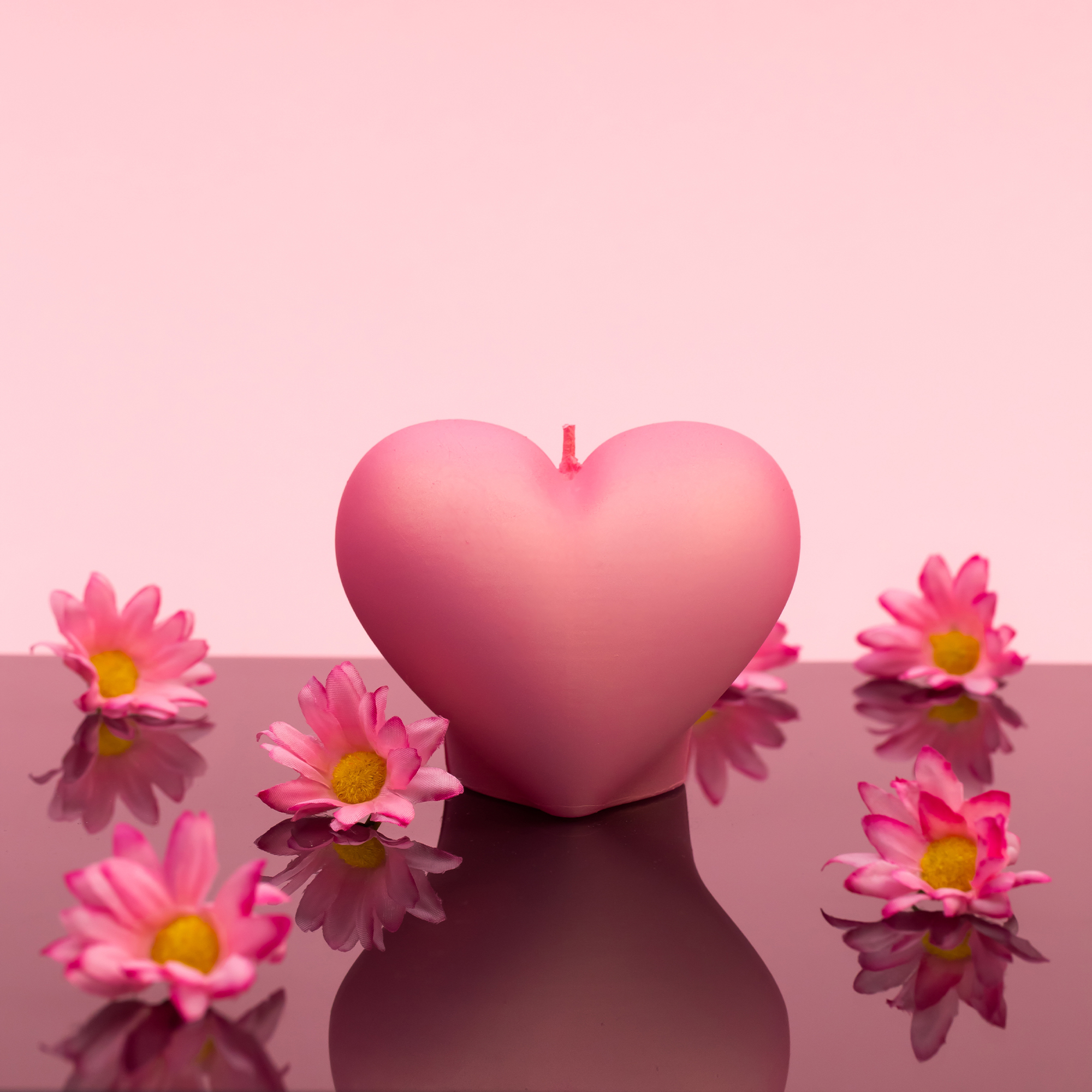 Świeca Heart Smooth Pink