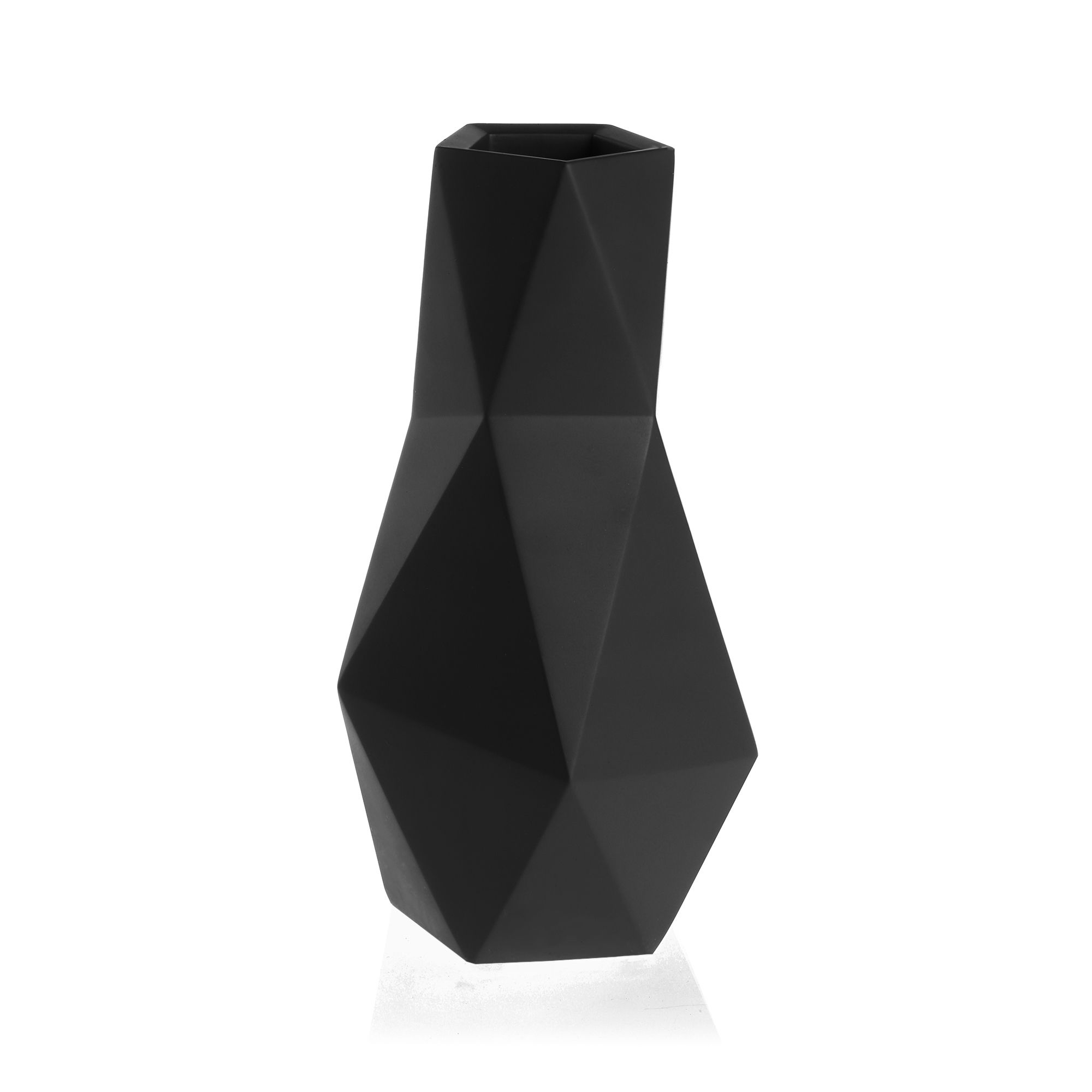 Wazon Low-Poly Black Matt Poli
