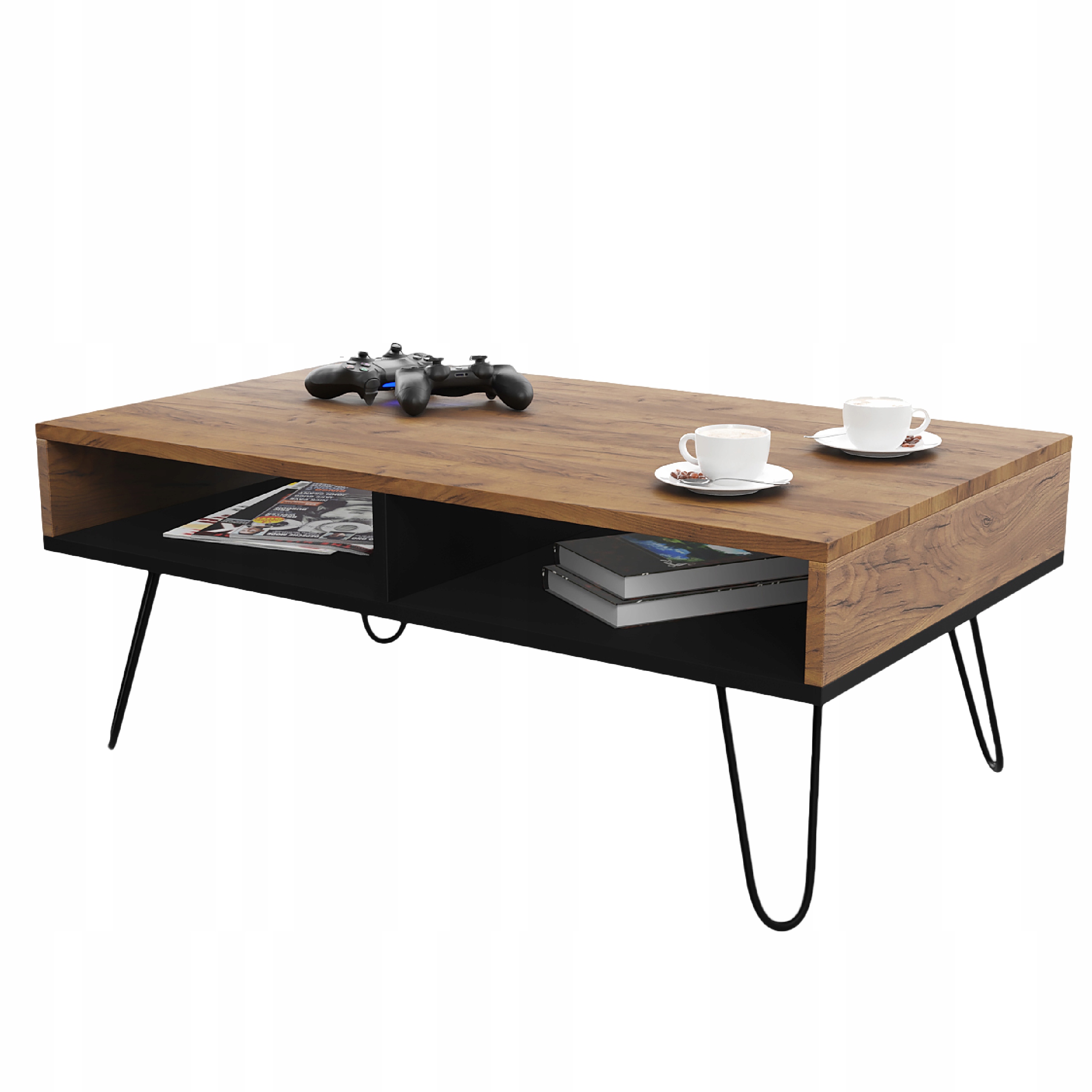 Nowoczesny Stolik Kawowy Loft Craft Dąb Czarny