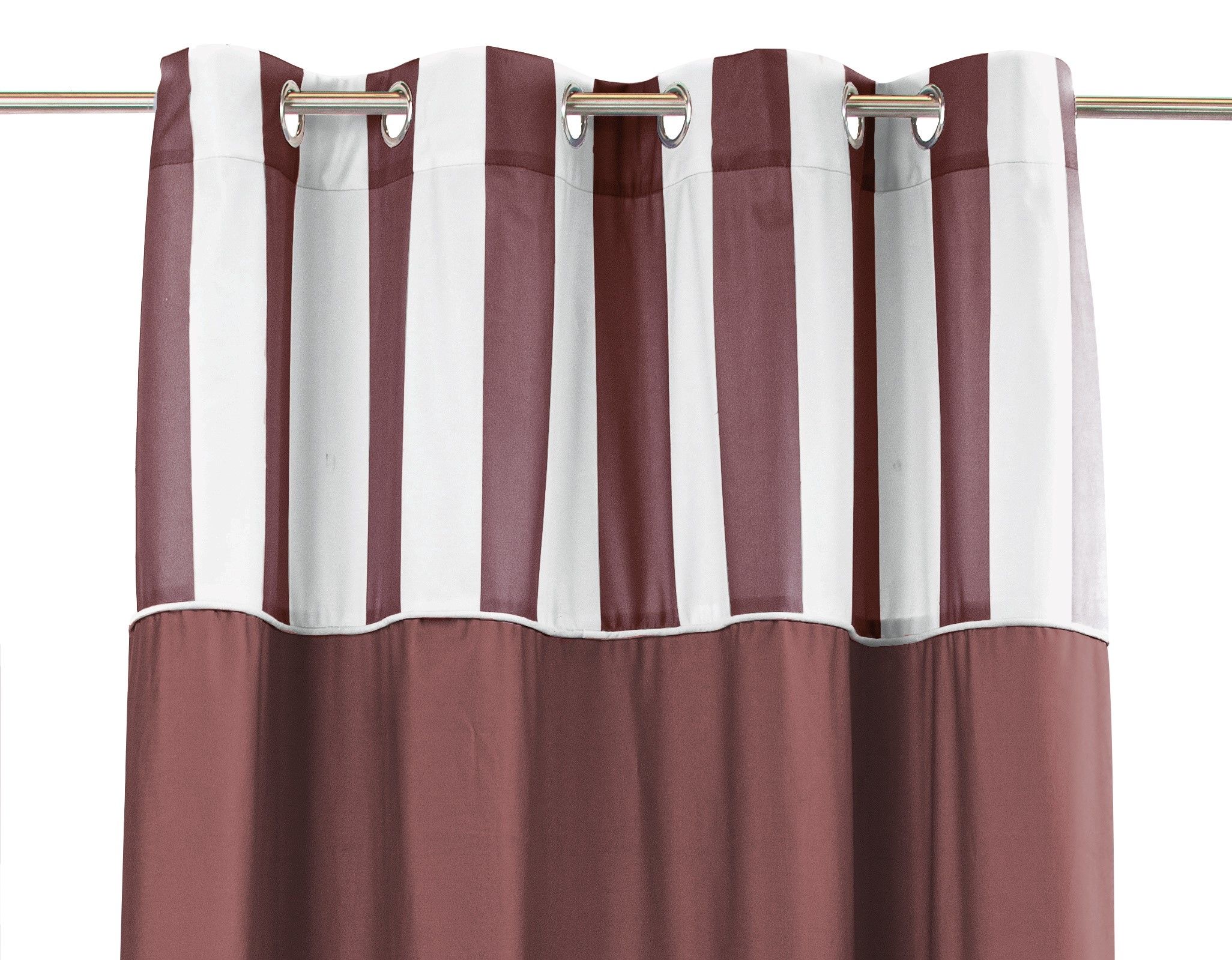 Zasłona welwetowa CHIC STRIPE 140x270 na przelotkach różowa